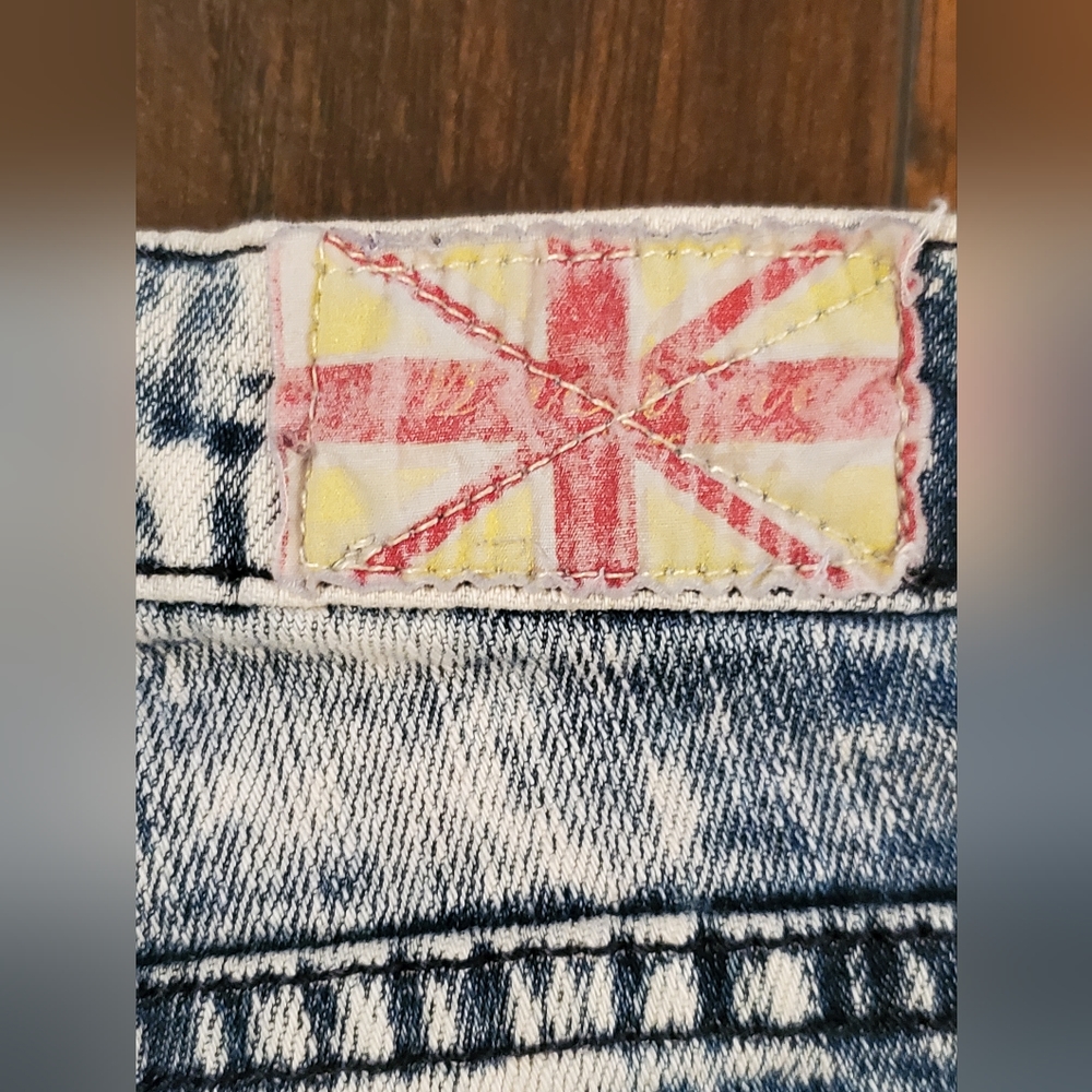 Machine Nouvelle Mode Acid Wash DESTROYED Skinny Jeans 26 RIPPED ITALY - Picture 6 of 9